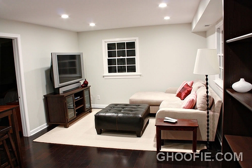 Black and white basement