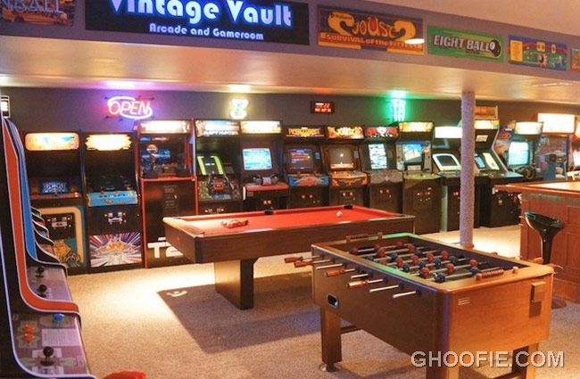 Arcade Games Room Basement Design