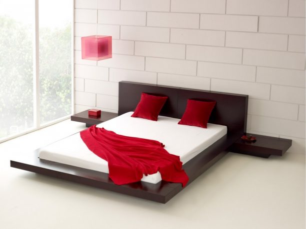 Red Square Pendant Lamp Modern Bed
