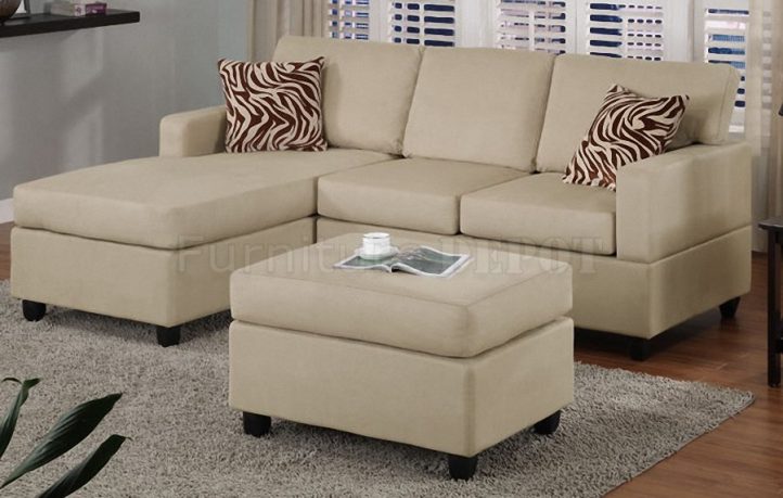 Stunning Modern Minimalist White Cream Small Sectional Sofa