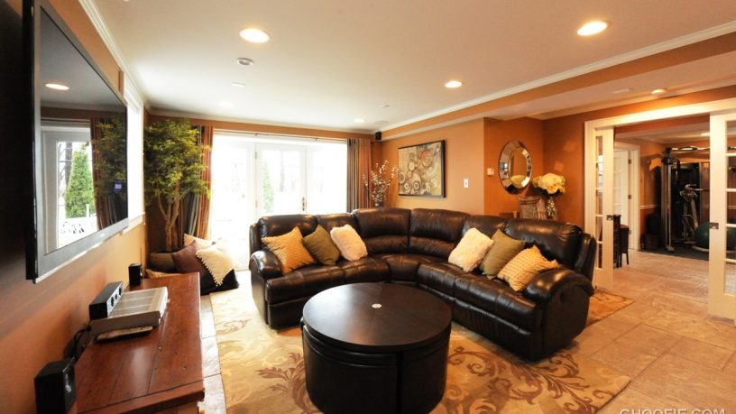 Living room design for basement