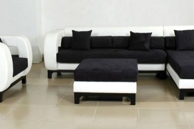 Avella white and black couch sofas