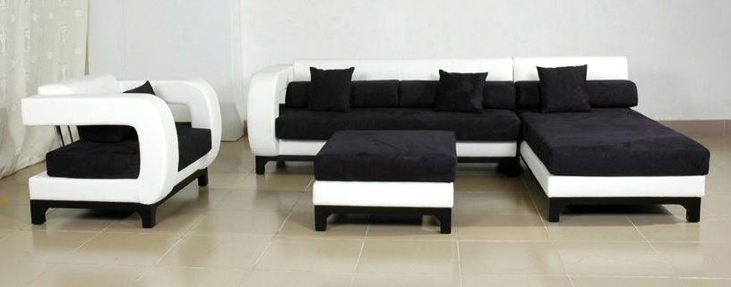 Avella white and black couch sofas