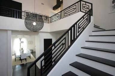 Modern black and white railing