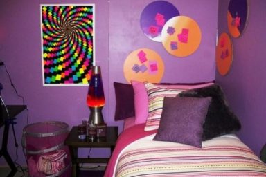 Purple college dorm design