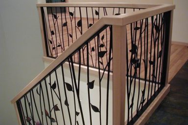 Leaf style railing stairway