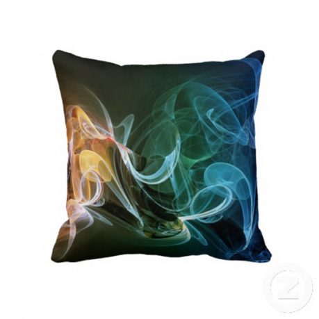 Rainbow smoke throw pillow