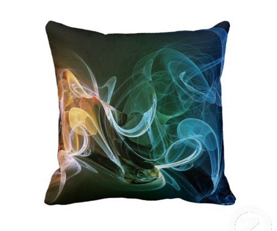 Rainbow smoke throw pillow