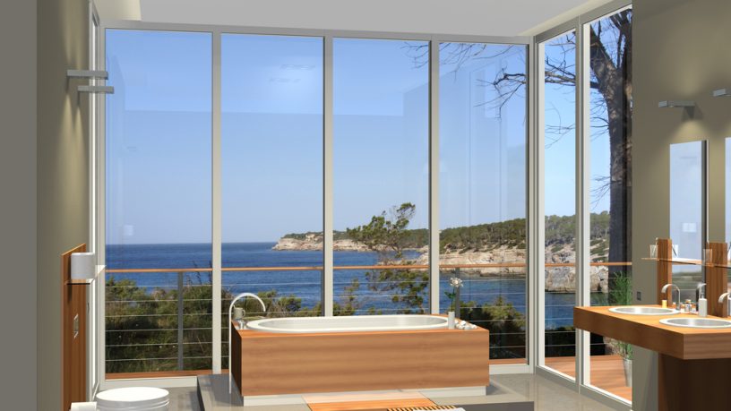 Amazing ocean view from bathroom