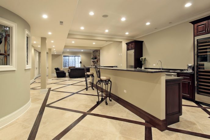 Basement ideas with kitchen and marble