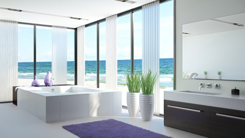 Beach house ocean view from bathroom