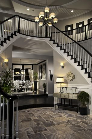 Dark rustic entry way interior design