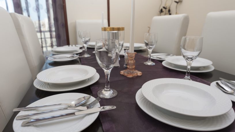 Dining room place setting