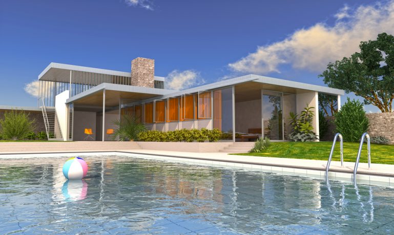 Large beach house pool design