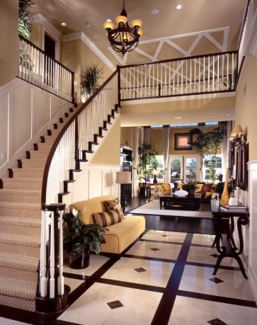 Luxurious entry way design with marble