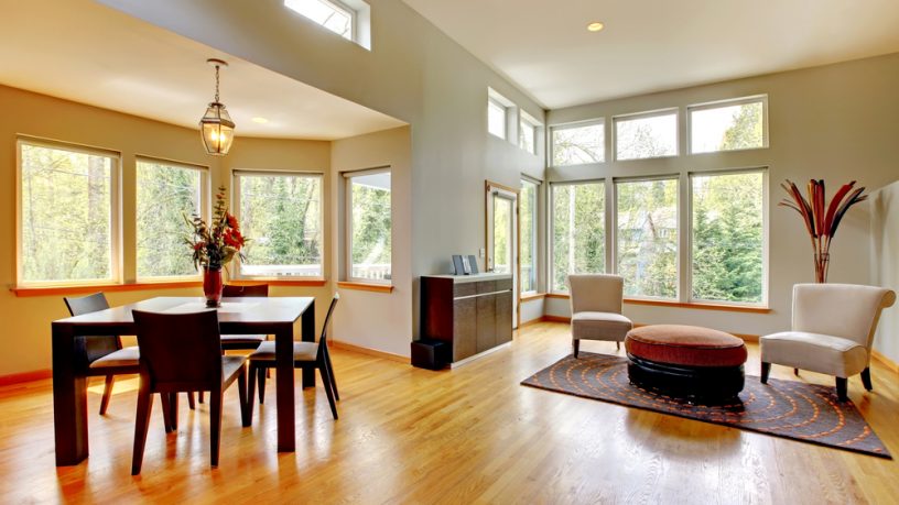 Great view living room with wood floor