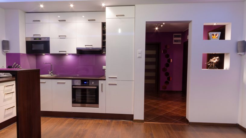 Small purple kitchen lighting