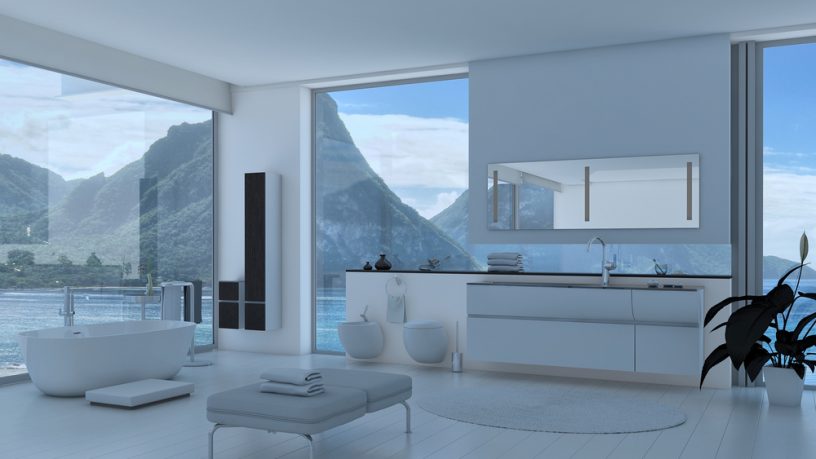 White living room in the mountains