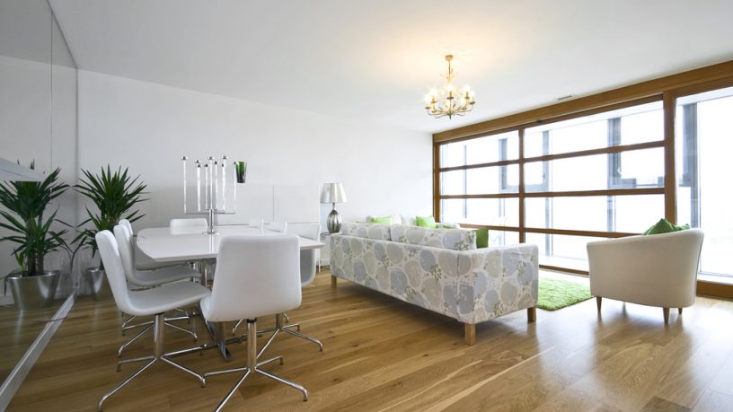 Wood floor in loving room design ideas