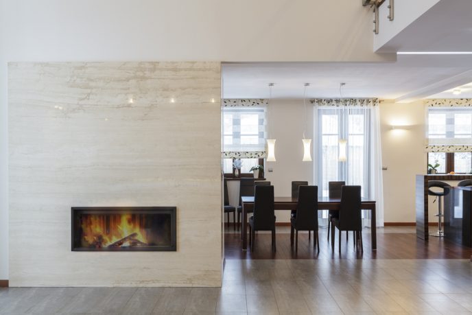 Cool fireplace in wall