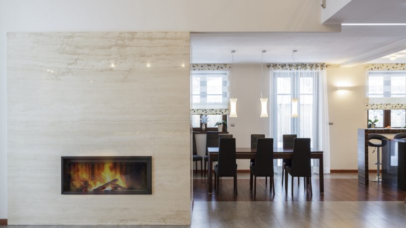 Cool fireplace in wall