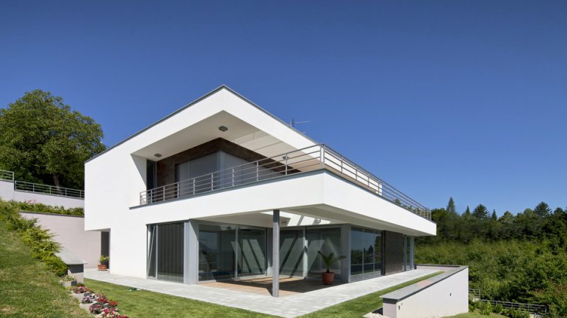 Hillside home with modern feel