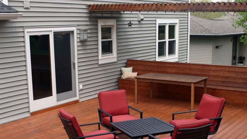 Backyard wood deck