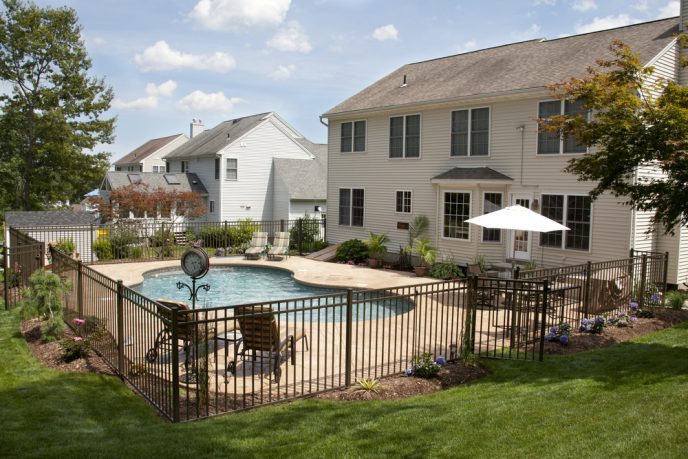 Surburban backyard pool