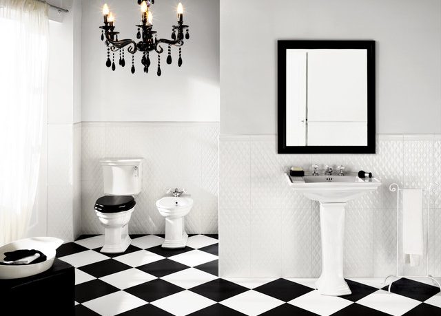 Classic black and white bathroom