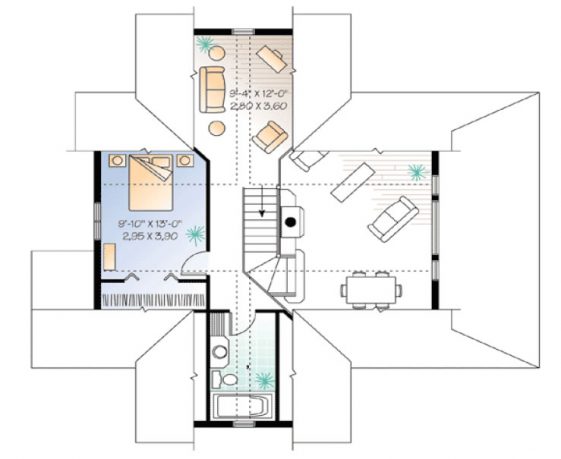 Small house plan - second level