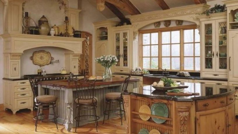 Rustic Tuscan kitchen with island